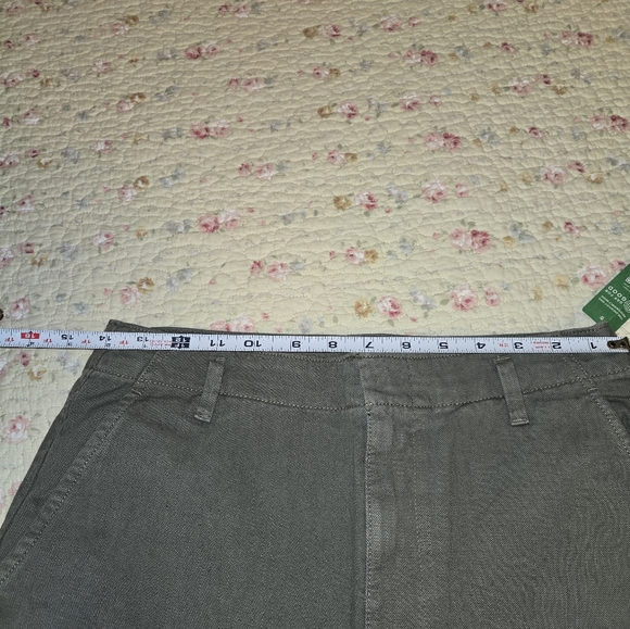 Gap Loose Khaki Pants Women's 6 Tall Olive Green High Rise Straight Leg‎ Pants - Picture 6 of 10